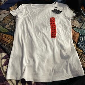 Ellen Tracy White Short Sleeve Tee